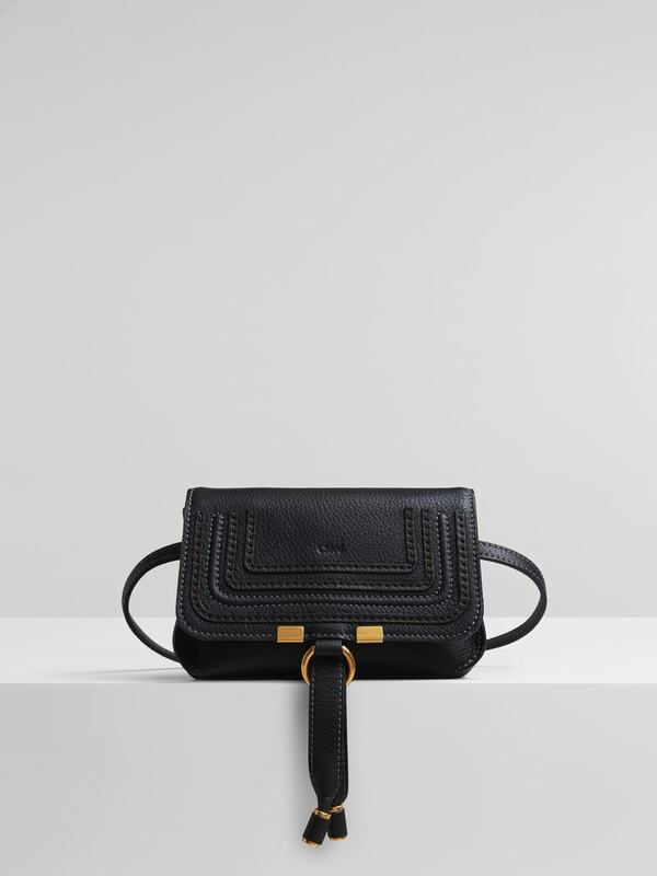 Chloé Bolsos Mujer Marcie Negras Suede Cowhide TXLW70468